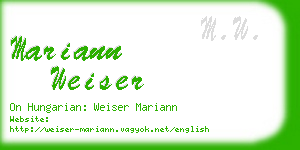 mariann weiser business card